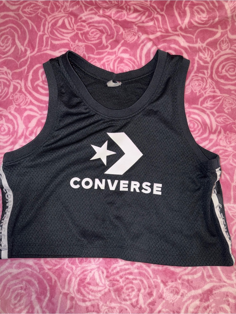 Converse Black and White Cropped Tank Top